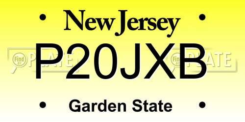 P20JXB New Jersey License Plate