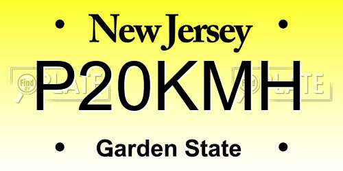 P20KMH New Jersey License Plate