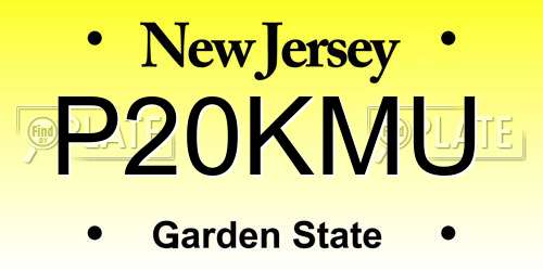 P20KMU New Jersey License Plate
