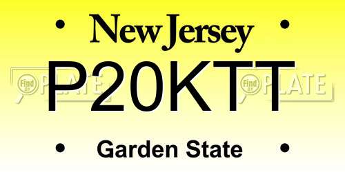 P20KTT New Jersey License Plate