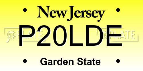 P20LDE New Jersey License Plate