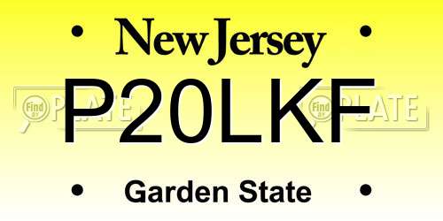 P20LKF New Jersey License Plate