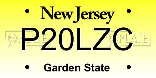 P20LZC New Jersey License Plate