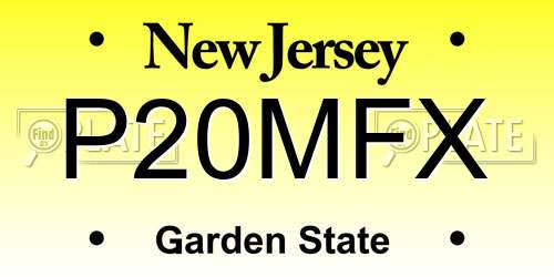 P20MFX New Jersey License Plate