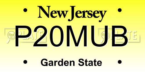 P20MUB New Jersey License Plate