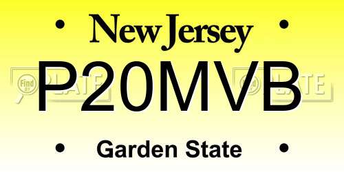 P20MVB New Jersey License Plate