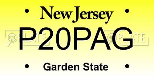 P20PAG New Jersey License Plate