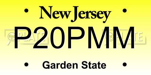 P20PMM New Jersey License Plate