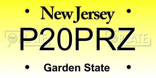P20PRZ New Jersey License Plate