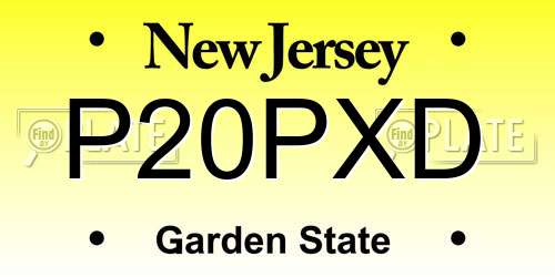 P20PXD New Jersey License Plate