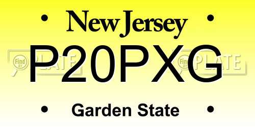 P20PXG New Jersey License Plate