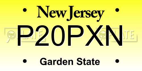 P20PXN New Jersey License Plate