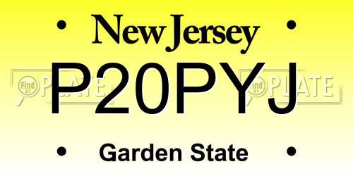 P20PYJ New Jersey License Plate