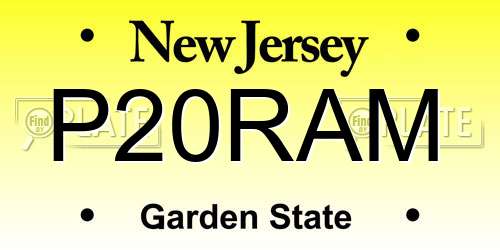 P20RAM New Jersey License Plate