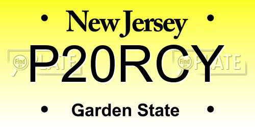P20RCY New Jersey License Plate