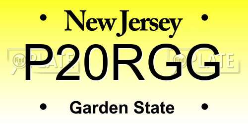 P20RGG New Jersey License Plate