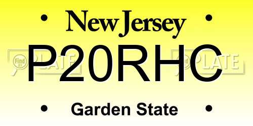 P20RHC New Jersey License Plate