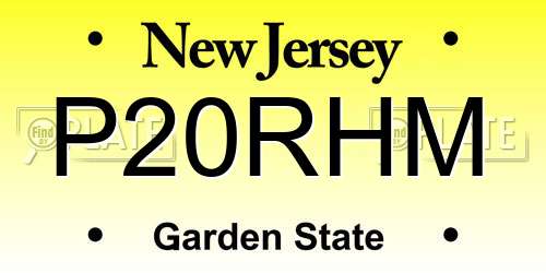P20RHM New Jersey License Plate