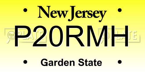 P20RMH New Jersey License Plate