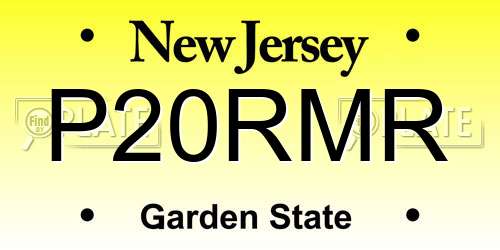P20RMR New Jersey License Plate