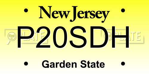 P20SDH New Jersey License Plate
