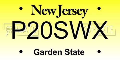P20SWX New Jersey License Plate