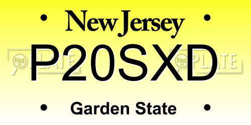 P20SXD New Jersey License Plate