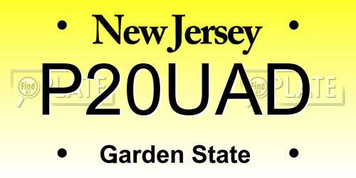 P20UAD New Jersey License Plate