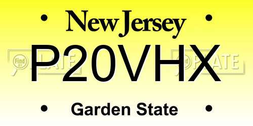 P20VHX New Jersey License Plate