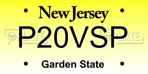 P20VSP New Jersey License Plate