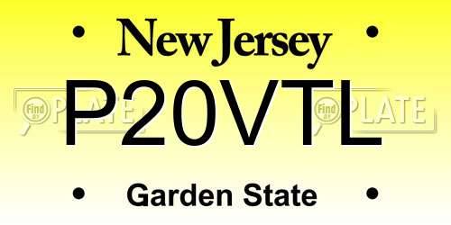 P20VTL New Jersey License Plate