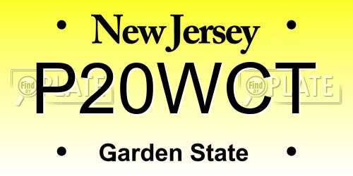 P20WCT New Jersey License Plate