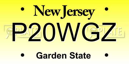 P20WGZ New Jersey License Plate