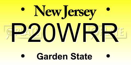 P20WRR New Jersey License Plate