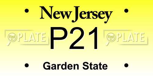 P21 New Jersey License Plate