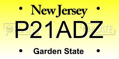 P21ADZ New Jersey License Plate