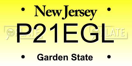 P21EGL New Jersey License Plate