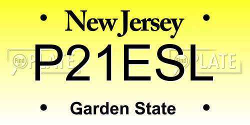 P21ESL New Jersey License Plate