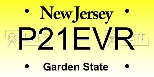 P21EVR New Jersey License Plate