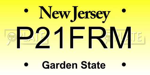 P21FRM New Jersey License Plate