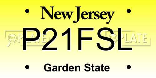 P21FSL New Jersey License Plate