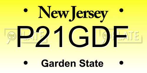 P21GDF New Jersey License Plate