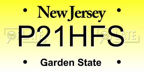 P21HFS New Jersey License Plate