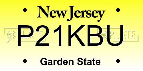 P21KBU New Jersey License Plate