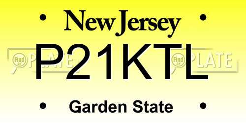 P21KTL New Jersey License Plate
