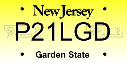 P21LGD New Jersey License Plate