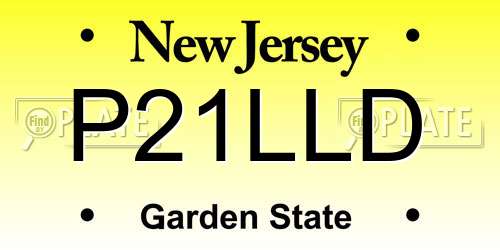 P21LLD New Jersey License Plate
