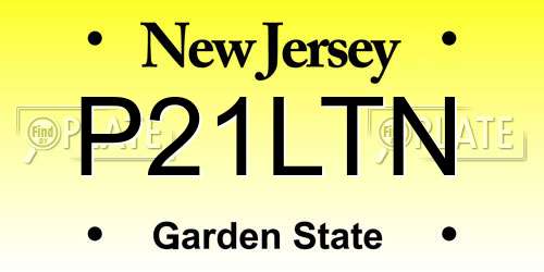 P21LTN New Jersey License Plate