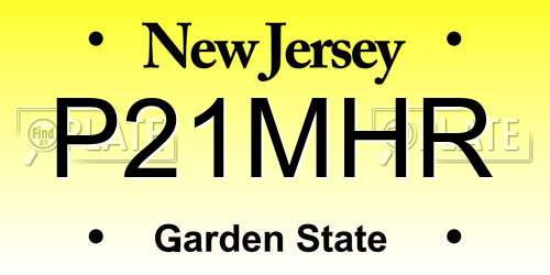 P21MHR New Jersey License Plate