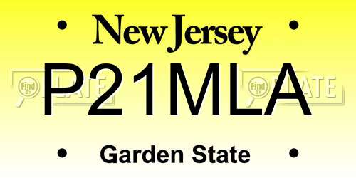P21MLA New Jersey License Plate